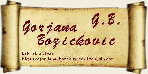 Gorjana Božičković vizit kartica